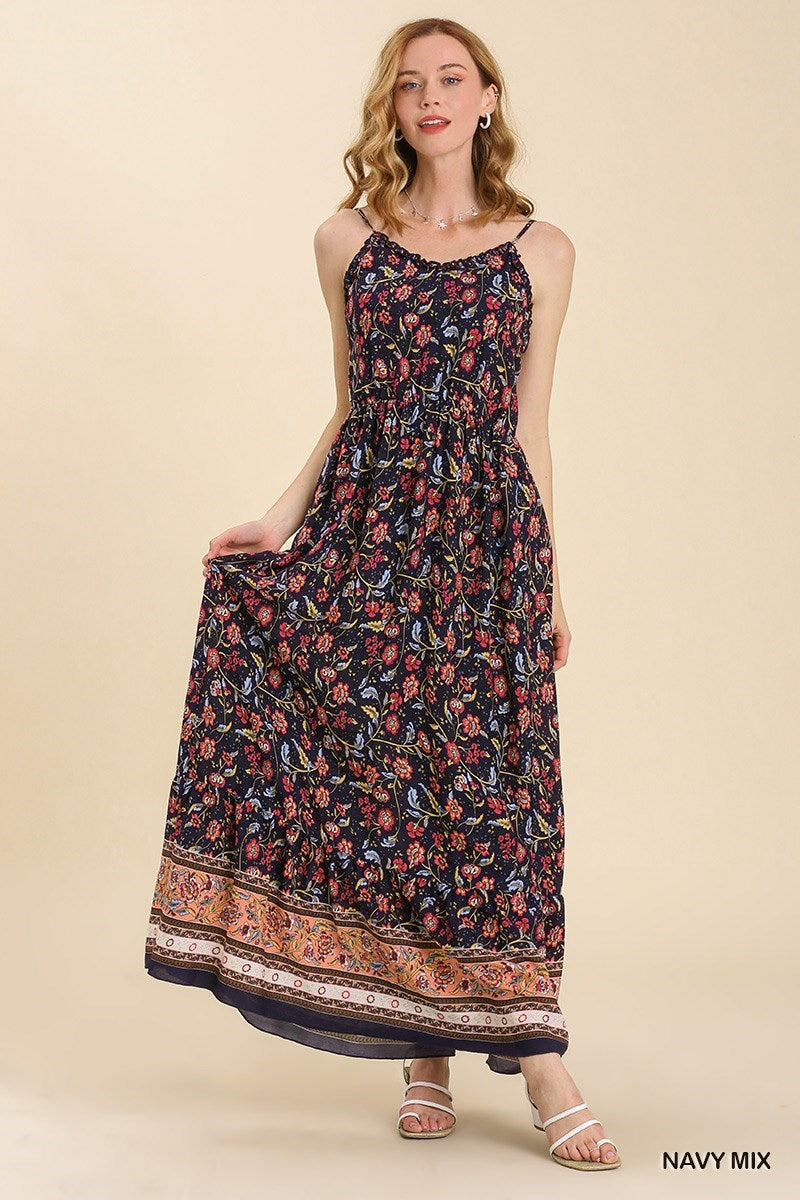 Navy Mix Maxi Dress