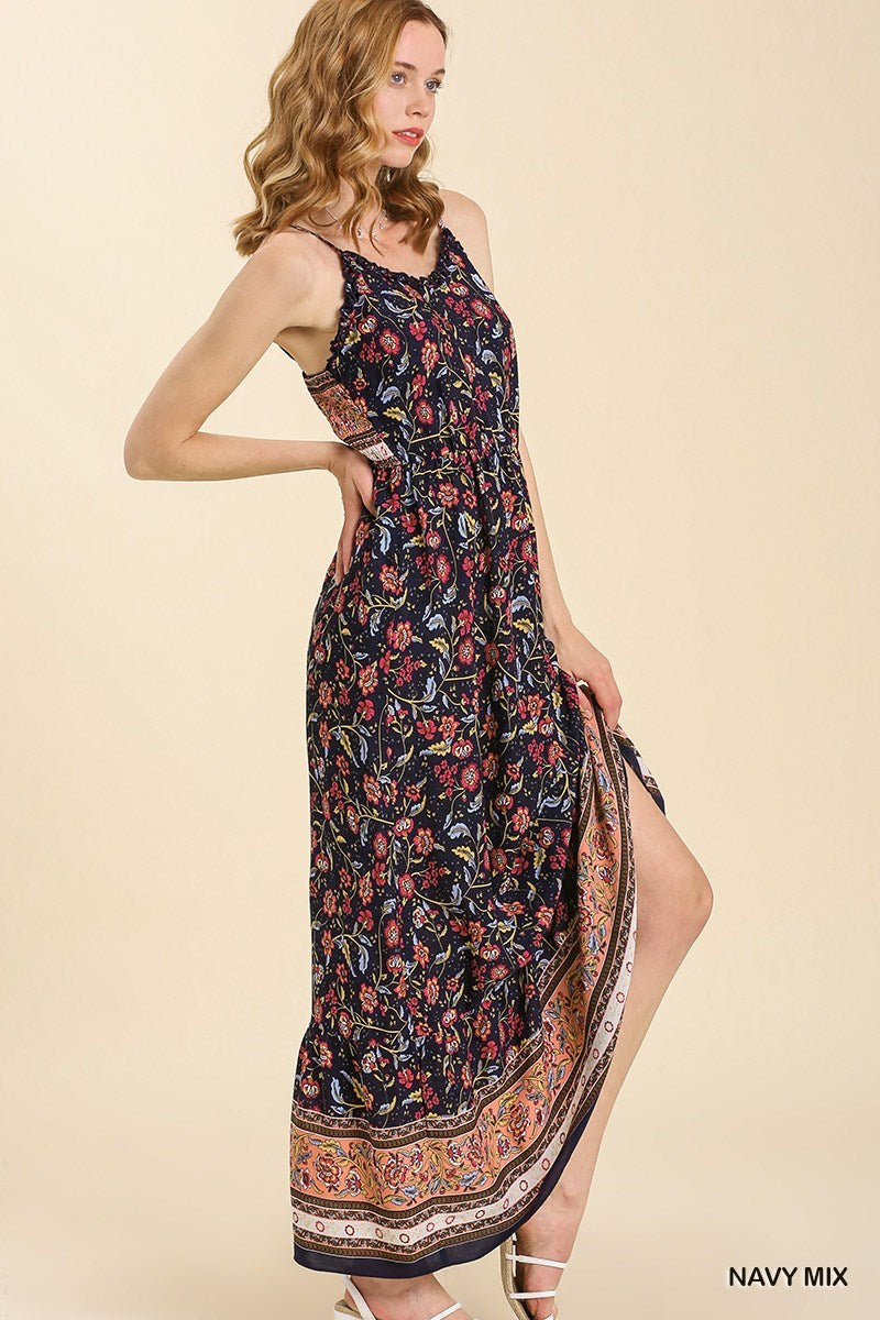 Navy Mix Maxi Dress