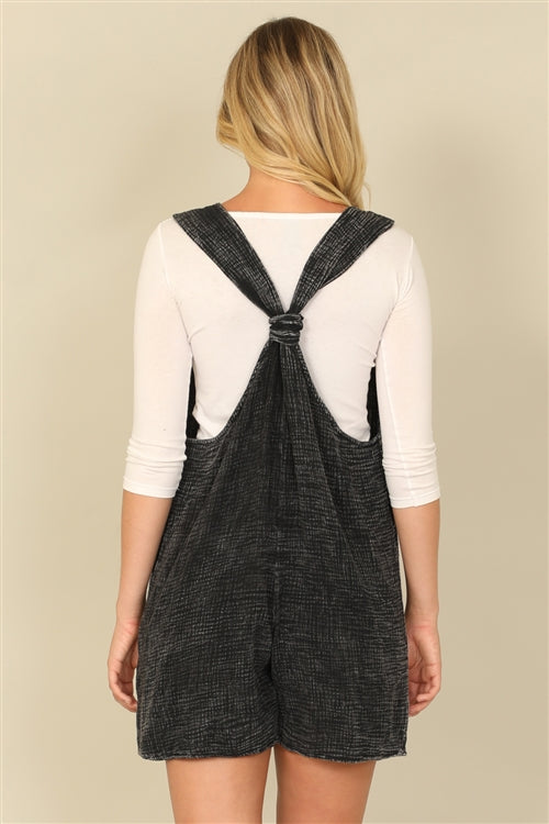 Sale - Black Kangaroo Pocket Romper