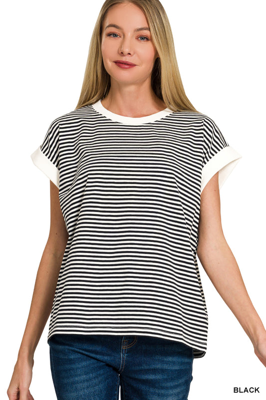 Black Stripe Short Sleeve Tee