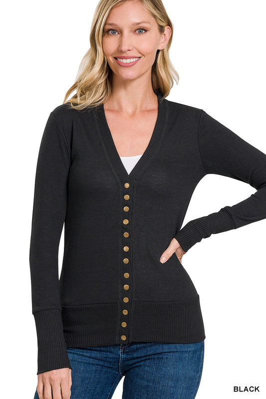 Black Snap Cardigan