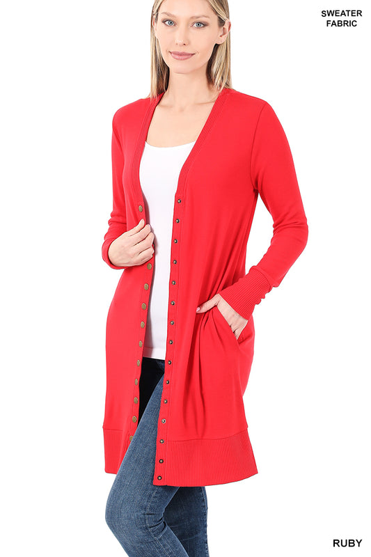 Ruby Red Tunic Cardigan