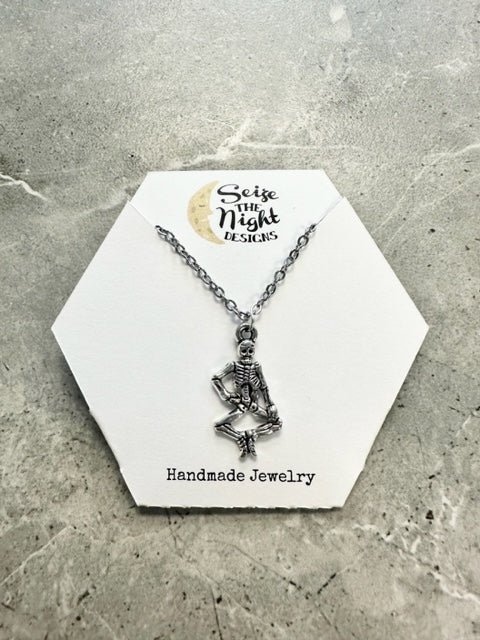 Silver Skeleton Charm Necklace