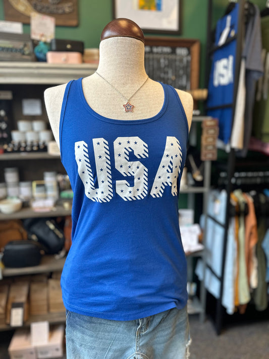 $10 Rack - USA Stars 4th of July Tank Top - Navy