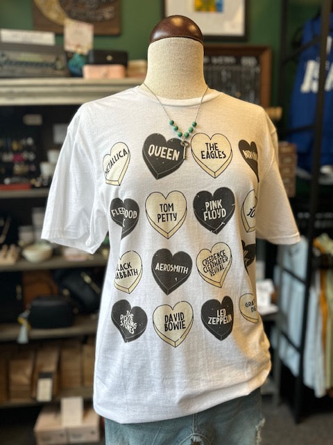 Band Hearts Graphic Print Tee