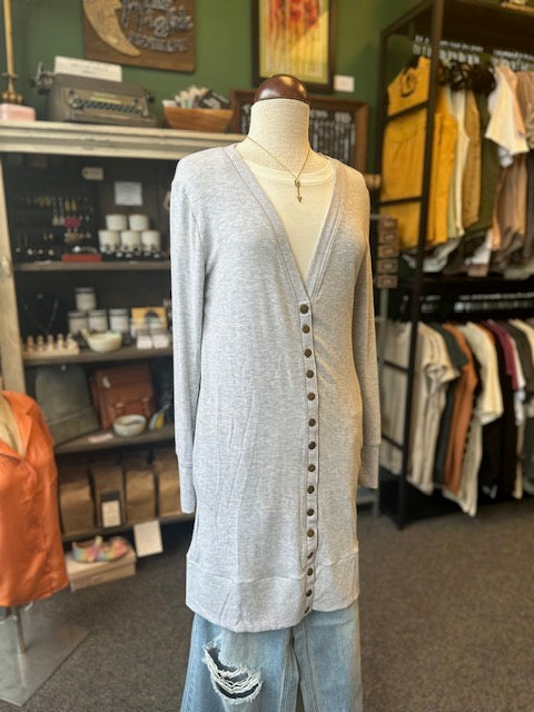 Heather Gray Tunic Cardigan