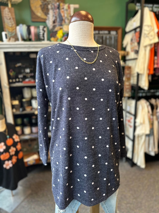 Sale - Navy Dot Long Sleeve Top