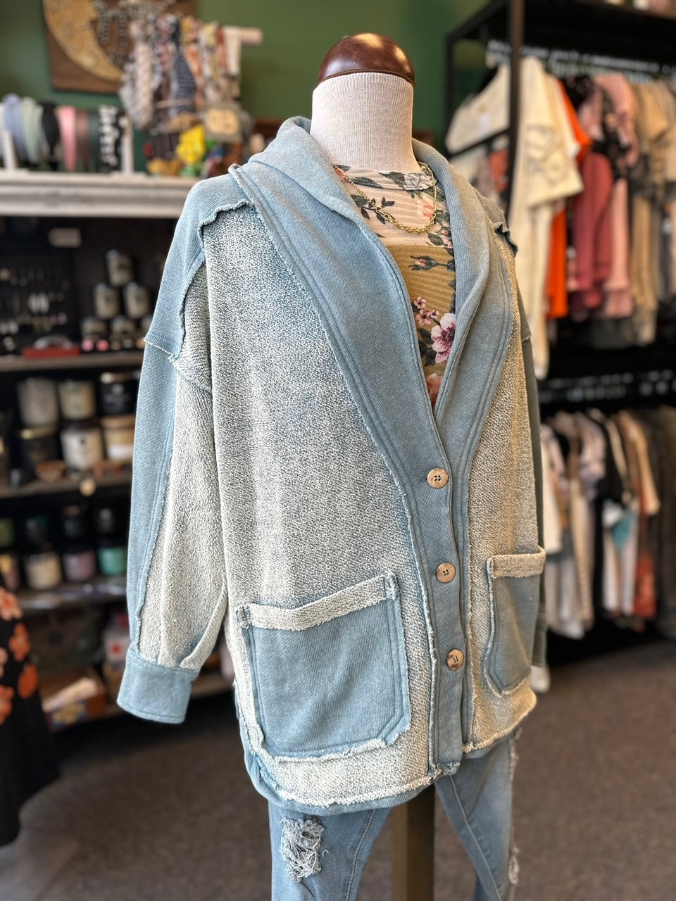 Blue Gray Boho Jacket