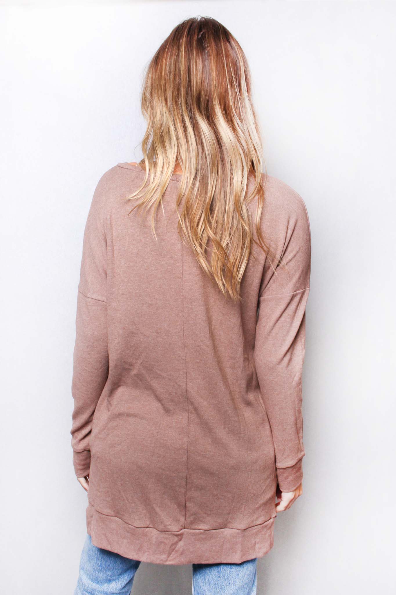 Khaki Long Sleeve Tunic Top