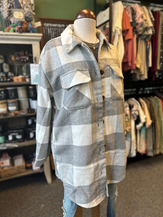 Grey Plaid Shacket