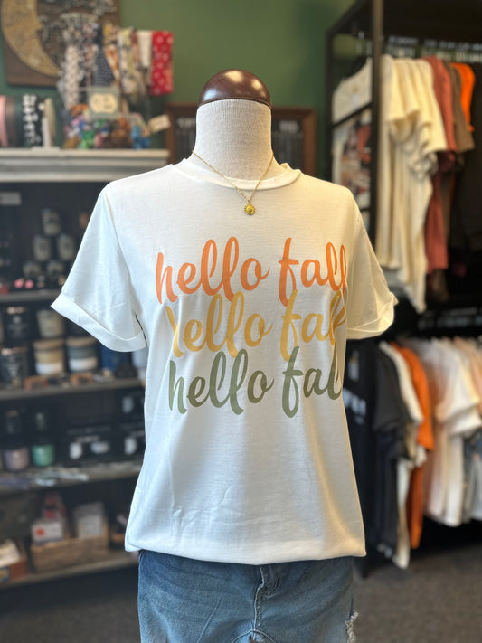 Sale - Hello Fall Graphic Print Top