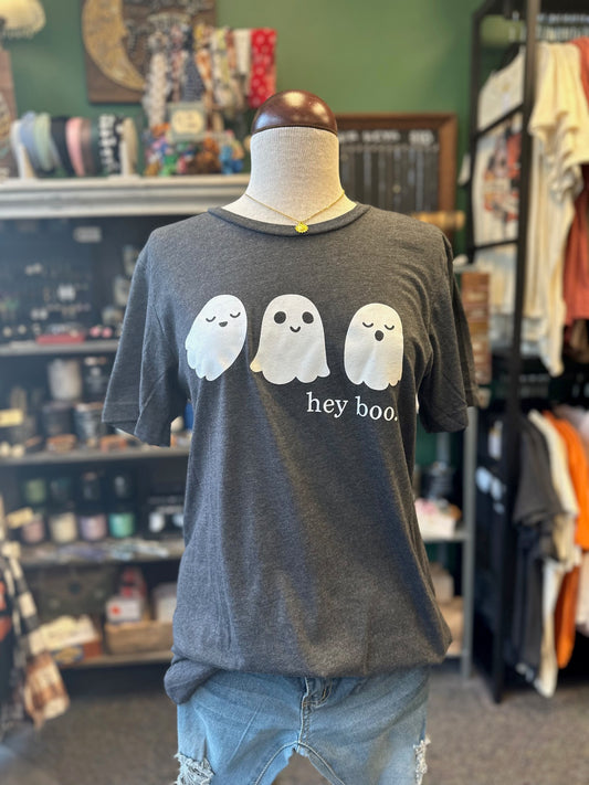 Sale - Hey Boo Friendly Ghosts Halloween Graphic Top