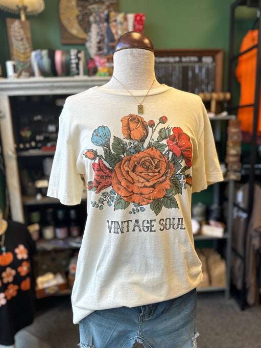 Sale - Vintage Soul Floral Rose Bouquet Graphic Tee