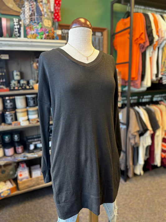 Black Long Sleeve Tunic Top