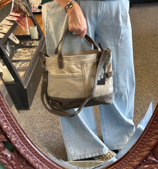 Jules Up-Cycled Canvas Women's Crossbody Bag - Ice Gray