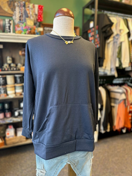 $10 Rack - Navy Kanga Pocket Top