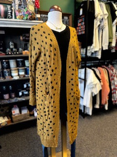 Mustard Dot Duster Cardigan