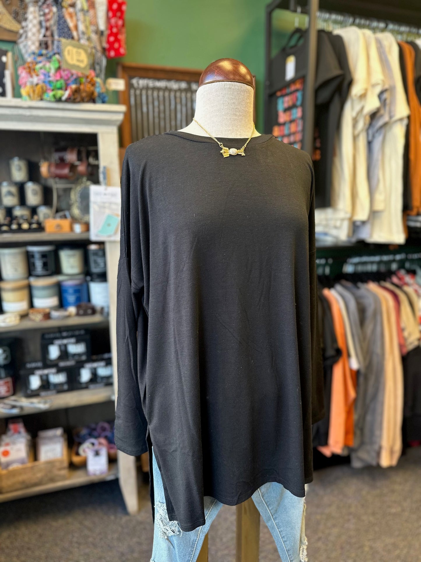 Black Dolman Top