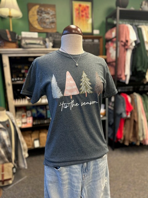 Rustic Christmas Trees Graphic Heavy Cotton Tee
