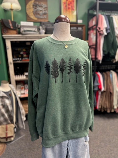 Evergreen Trees Crew Sweatshirt