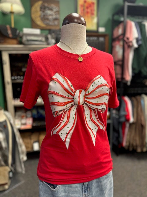 Christmas Tree Cake Bow Graphic Tee