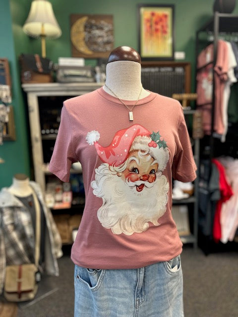 Retro Pink Santa Graphic Tee