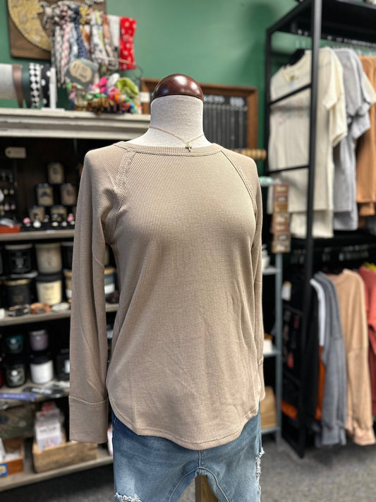 Mocha Waffle Long Sleeve Top