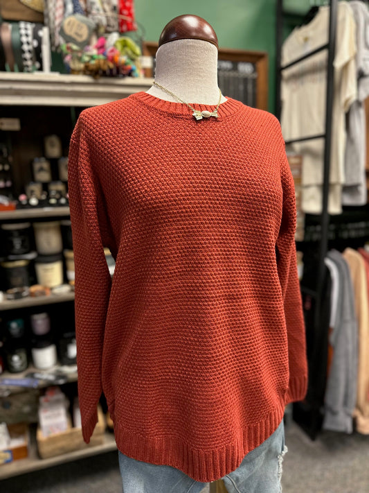 Rust Round Neck Sweater