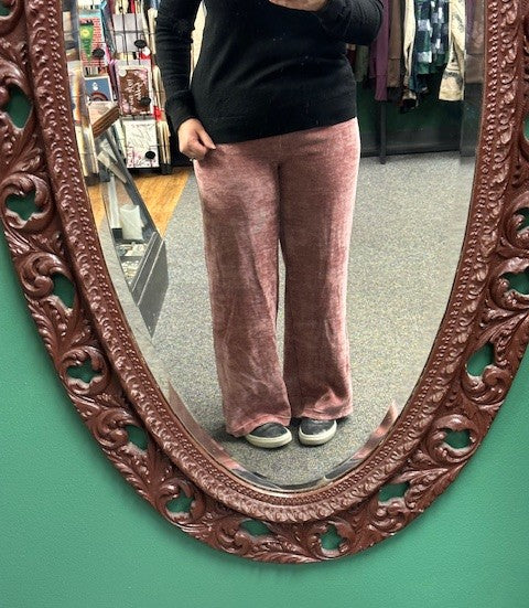 Mauve Soft Knit Straight Leg Pants
