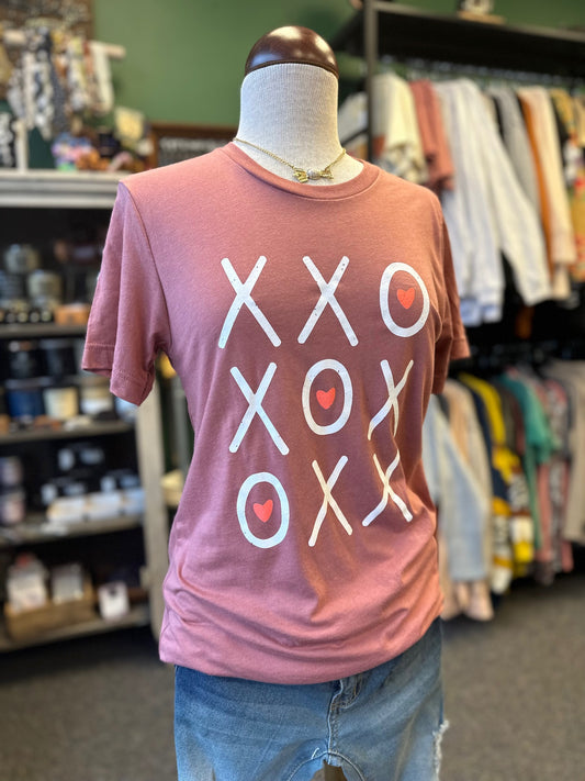 Sale - XOXO Heart Tic Tac Toe Valentines Day Graphic Tee