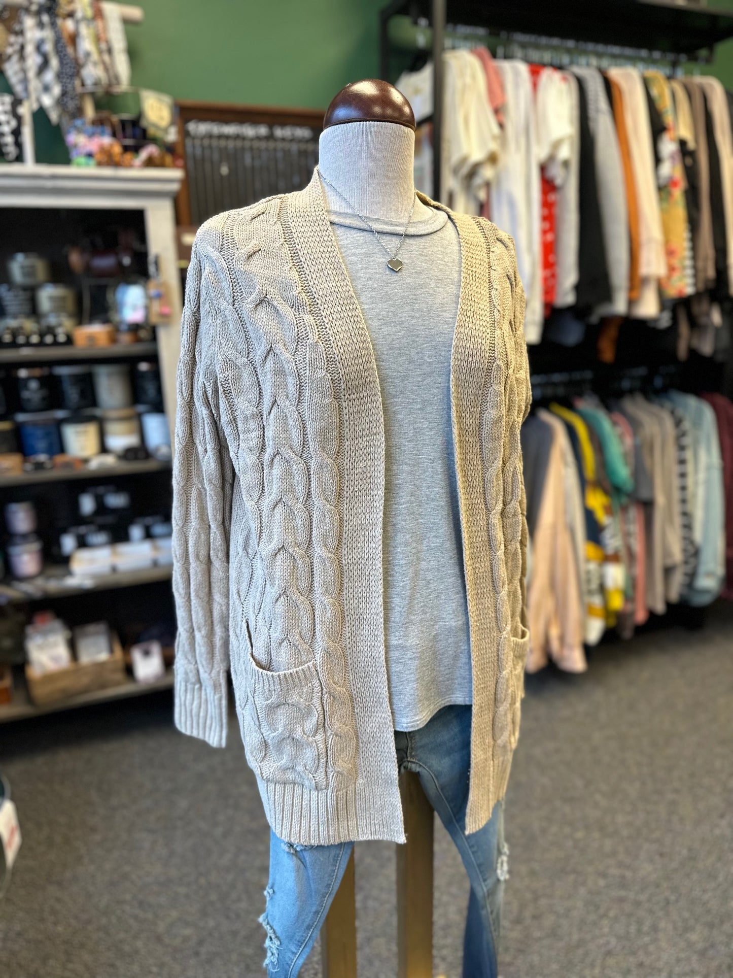 Camel Cable Cardigan