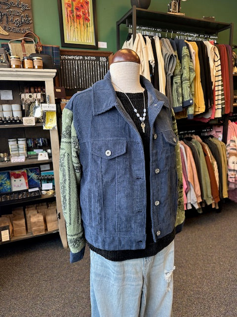 Navy Mix Corduroy Shacket