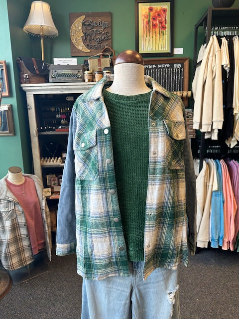 Evergreen Mix Fringe Shacket