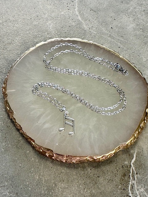 Small Musical Note Charm Necklace