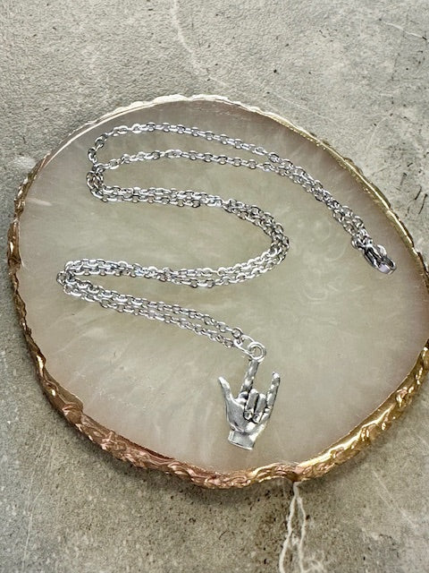 ASL I Love You Charm Necklace