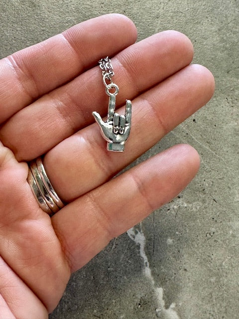 ASL I Love You Charm Necklace