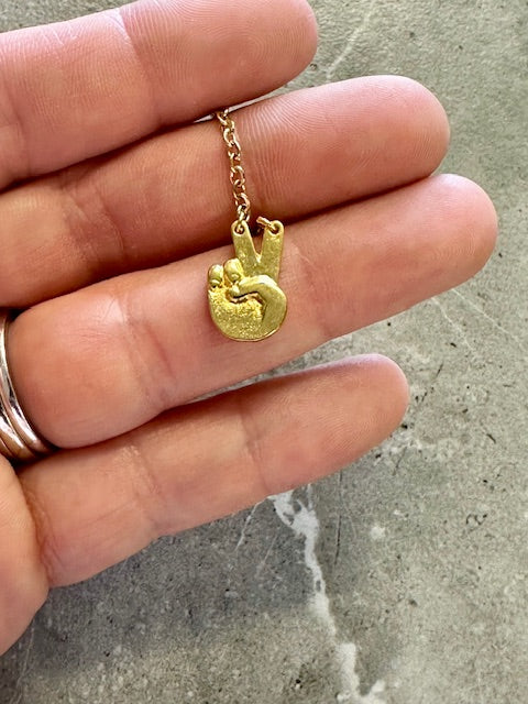 Peace Sign Charm Necklace