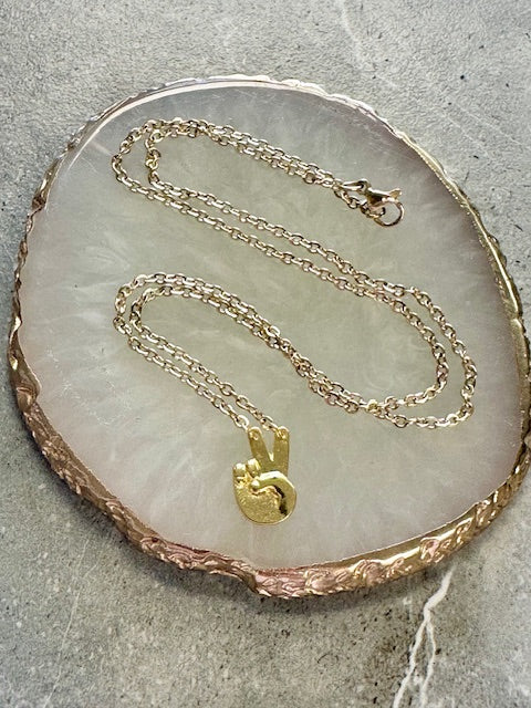 Peace Sign Charm Necklace