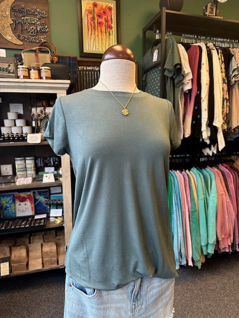 Ash Jade Round Hem Short Sleeve Top