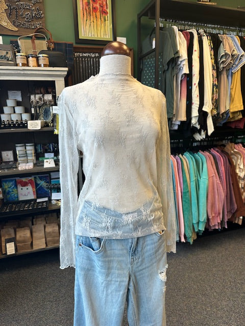 Bone Sheer See-Through Layering Top