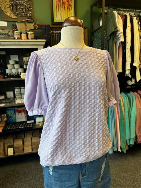 Lavender Jacquard Texture Top