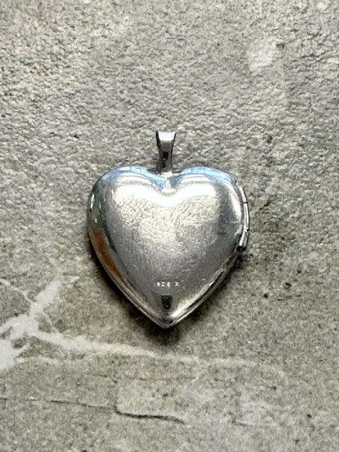 Vintage Sterling Silver Mom Locket Pendant with Rose