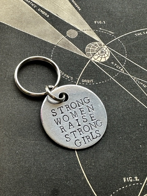 Strong Women Hand Stamped Key Chain