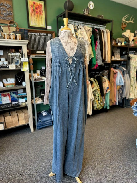 Ladies V-Neck Sleeveless String Tie Jumpsuit