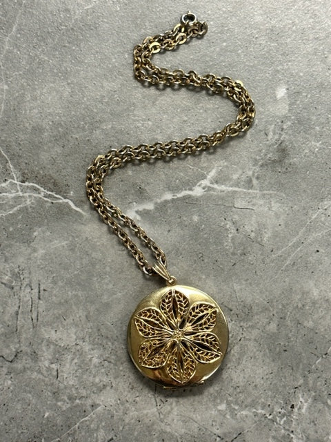 Vintage Filigree Locket and Chain