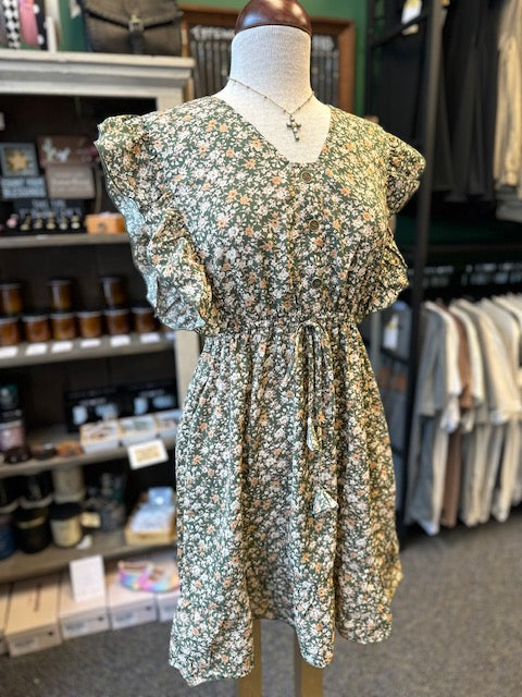 Sale - Olive Mix Floral Dress