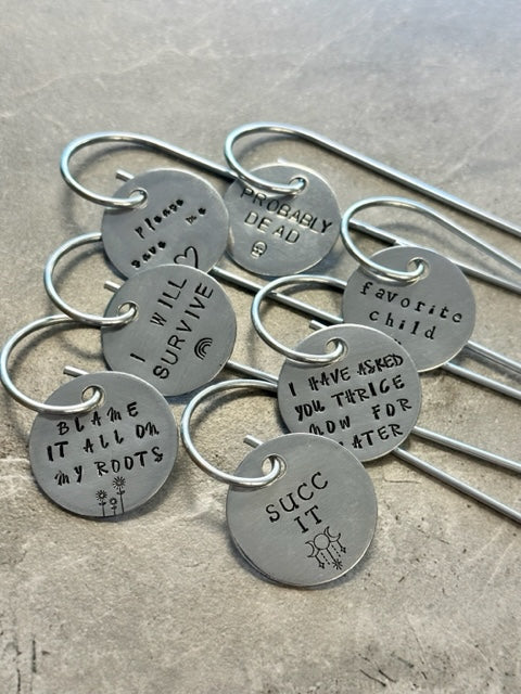 Hand Stamped Plant Markers