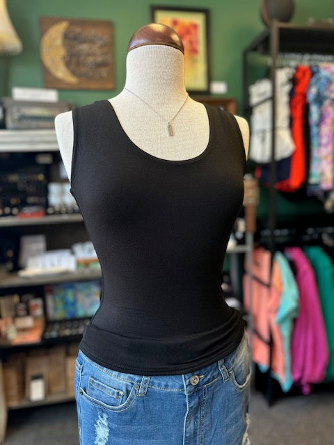 Black Double Layered Tank Top