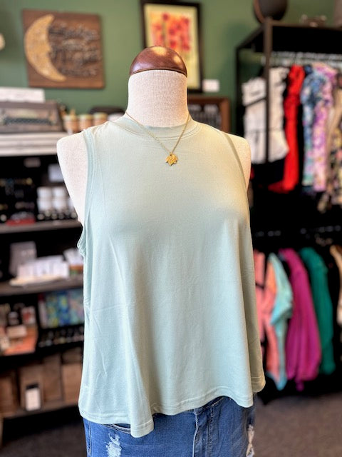 Dusty Mint Sleeveless Tank Top