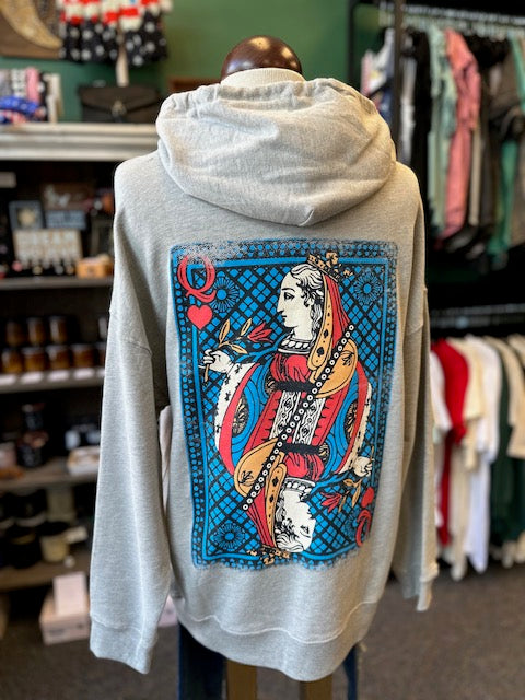 Queen of Hearts French Terry Graphic Hoodie